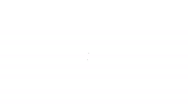 Czarna linia Łańcuch link ikona izolowana na białym tle. Połączenie pojedyncze. 4K Animacja graficzna ruchu wideo - Materiał filmowy, wideo