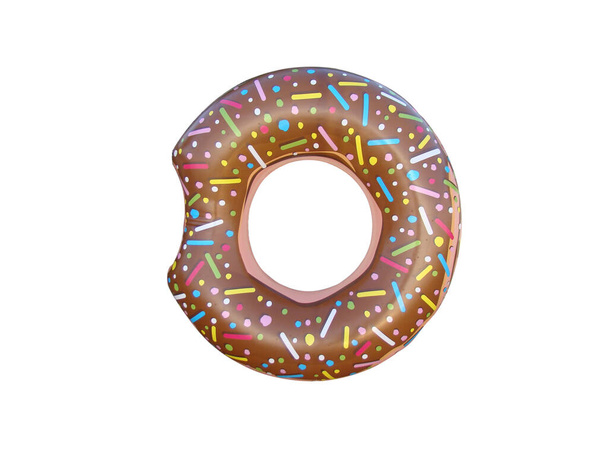 надувной круг в виде пончика для развлечения на воде
 - Фото, изображение