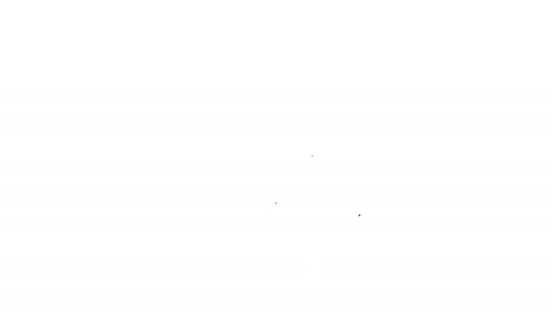 Zwarte lijn Elektrisch stopcontact pictogram geïsoleerd op witte achtergrond. Stroomaansluiting. Rosette symbool. 4K Video motion grafische animatie - Video