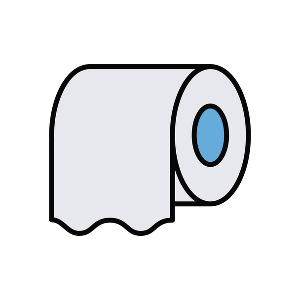 линия рулона туалетной бумаги и иконка стиля заливки - Вектор,изображение