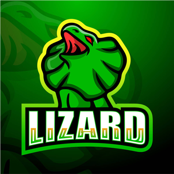 Vektori kuva Lizard maskotti esport logo suunnittelu
 - Vektori, kuva