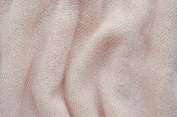 Pink fabric texture background, Pink fabric crumpled background, close up, Top view - Photo, Image