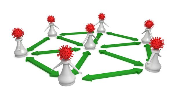 3D-візуалізація ряду гуманоїдних вірусів, що тримають їх відстань один від одного
 - Фото, зображення