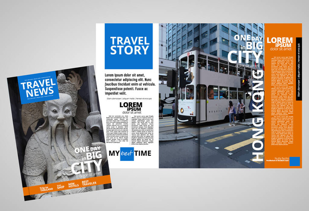 Printing travel magazine, brochure layout easy to editable - Vector, Image