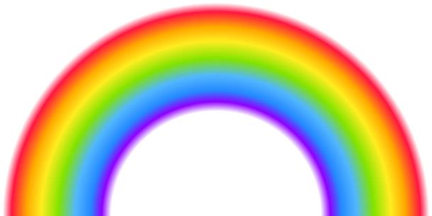 Rainbow arc shape, half circle, bright spectrum colors, colorful striped pattern. Vector illustration. Rainbow icon. - Vector, Image