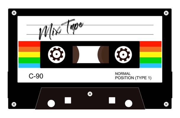 Retro audio cassette Mix Tape vector - Vector, afbeelding