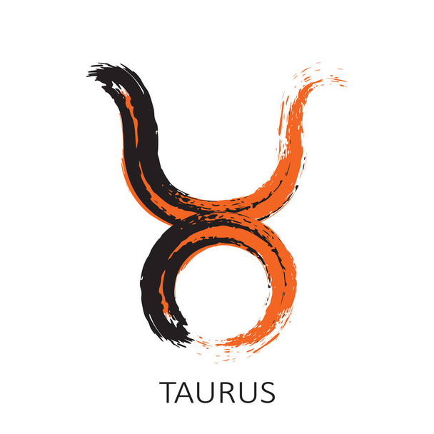 Zodiac sign Taurus isolated on white background. Zodiac constellation. Design element for horoscope and astrological forecast. Hand drawn style. Vector illustration. - Wektor, obraz