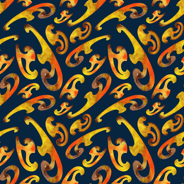 hand drawn seamless colorful bright pattern with ethnic shapes - Фото, зображення