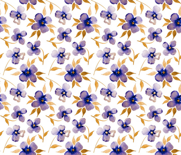 seamless colorful bright pattern with beautiful flowers - Foto, Imagen