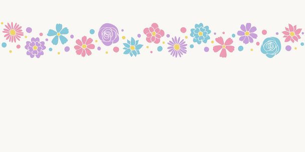 Konzept eines Banners mit bunten Blumen und Kopierraum. Muttertag, Frauentag und Valentinstag Hintergrund. Vektor  - Vektor, Bild