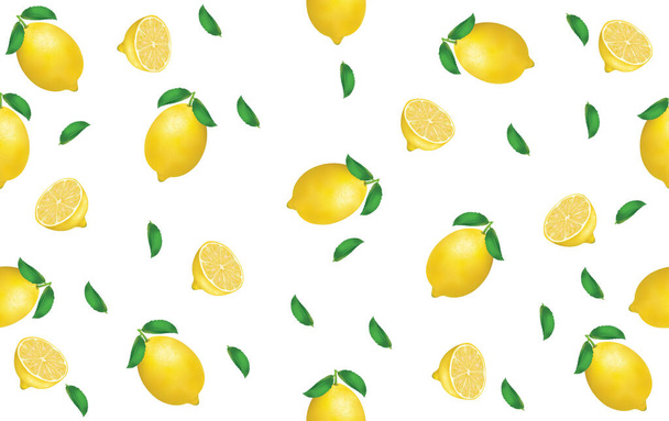 レモンのシームレスなパターンベクトルイラスト - ベクター画像