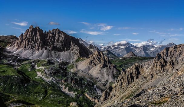 Impressive view of Grand Seru mountain (2889m) located in Massif des Cerces in Hautes Alpes in France. - Valokuva, kuva