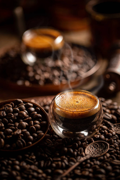 Espresso in glass cup - Foto, Bild