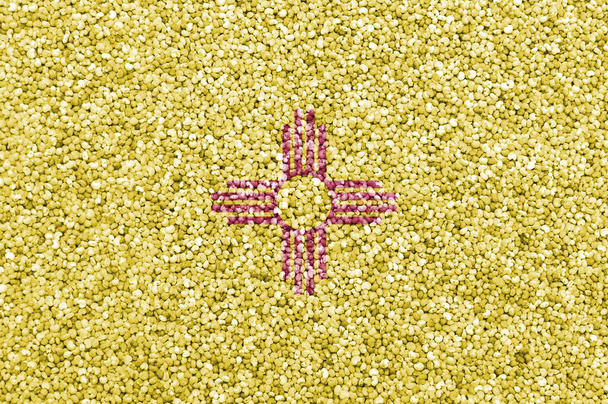 Flaga Nowego Meksyku na nasionach maku - Zdjęcie, obraz