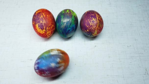 Colorful Easter eggs on a white background - Footage, Video