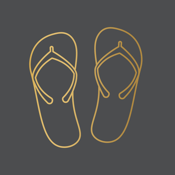 goldene Flip-Flops Icon-Vektor-Illustration - Vektor, Bild