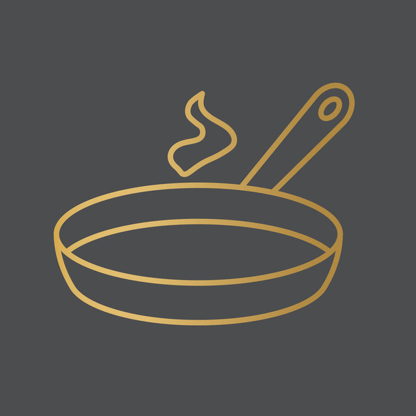 godlen frying pan icon- vector illustration - Vector, Image