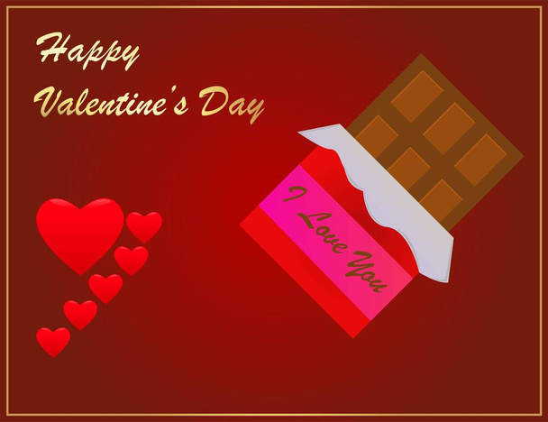 バレンタインのためのチョコレートのバー - ベクター画像