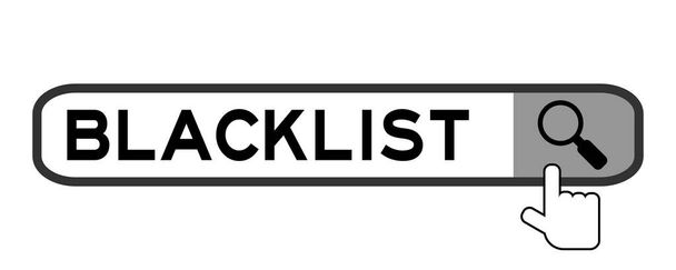 Beyaz arkaplanda büyüteç simgesi olan sözcük kara listesinde arama flaması - Vektör, Görsel