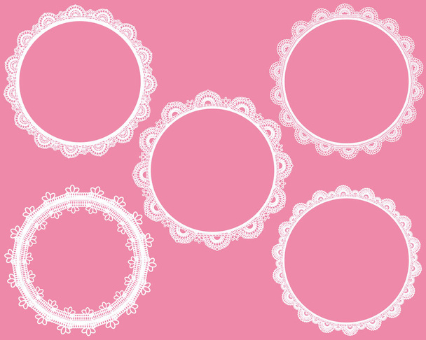 set of luxury circle laces - Vector, Image