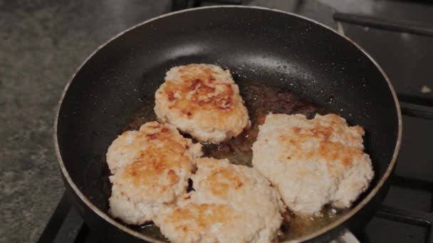 Cutlets are fried in a pan. Burger Cutlets. - Footage, Video