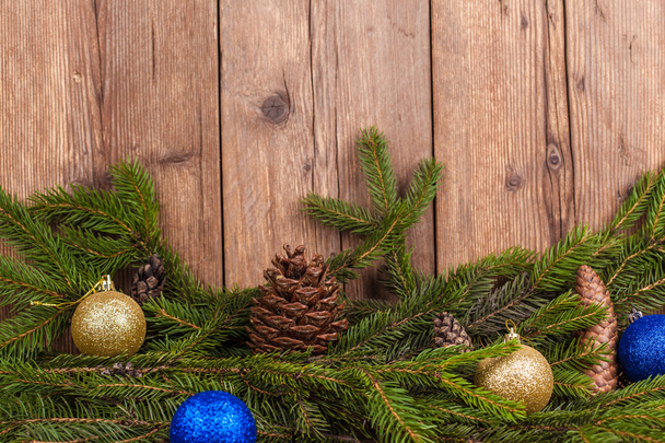 Christmas tree branches with decoration - Фото, зображення