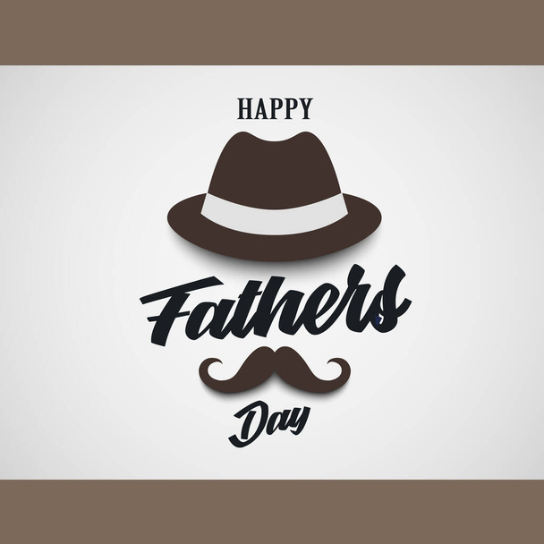 Cartel del Día de los Padres con sombrero y bigote en el vector de diseño marrón eps 10
 - Vector, Imagen