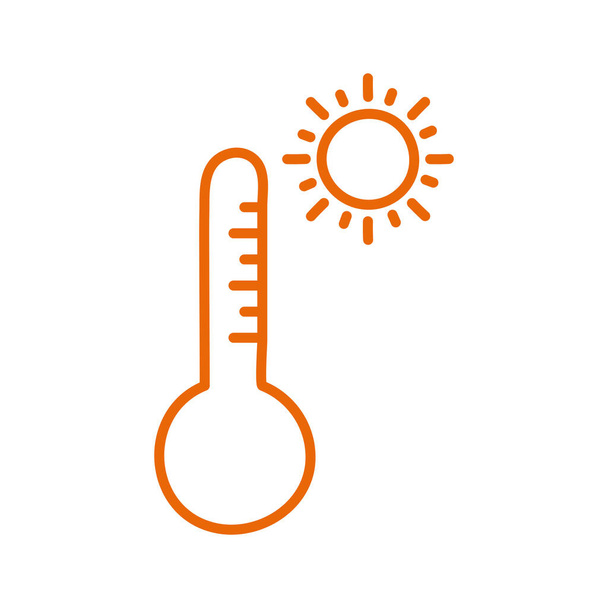 Изолированный дизайн вектора иконок в стиле линии термометра
 - Вектор,изображение