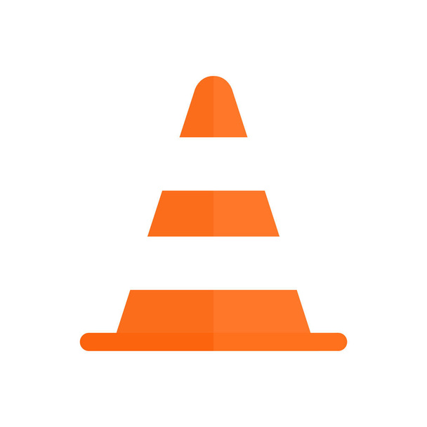 Illustration vectorielle de cône de circulation isolée sur fond blanc. Icône pylône route orange
. - Vecteur, image