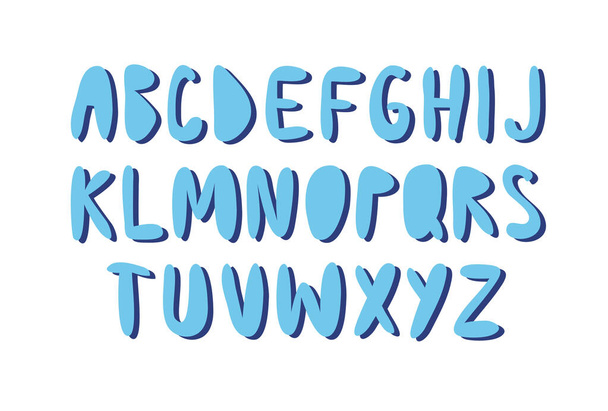 Vector lettering alphabet. Hand made hipster funny font. Trendy Letters Cartoon text in 90s style - Вектор, зображення
