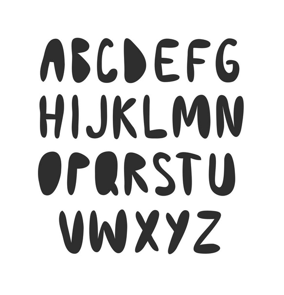 Vector lettering alphabet. Hand made hipster funny font. Trendy Letters Cartoon text in 90s style - Vector, Image