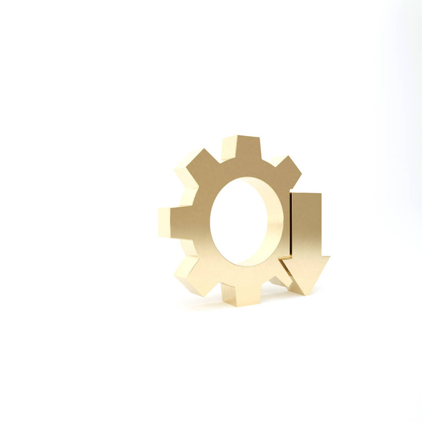 Symbol zur Verringerung der Goldkosten isoliert auf weißem Hintergrund. 3D Illustration 3D Renderer - Foto, Bild