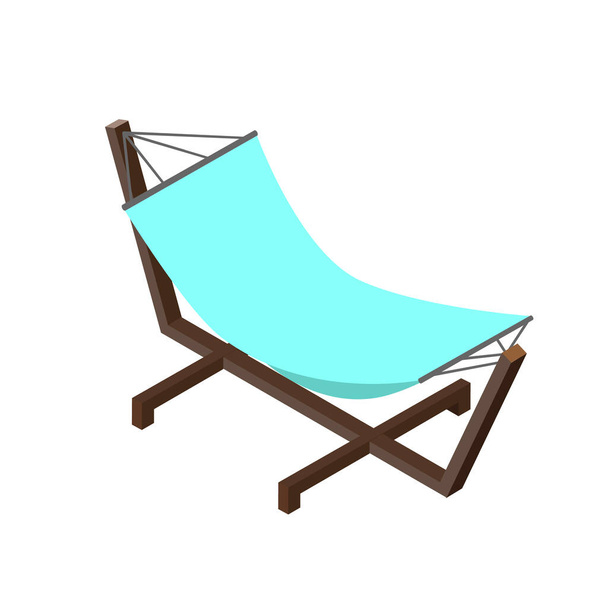 Isometric style hammock. Hammock icon.Textile for relaxing by the sea.Vector illustration isolated on white background. - Wektor, obraz