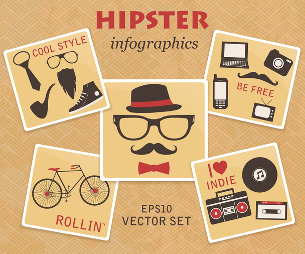 Hipster infographics. - Vettoriali, immagini