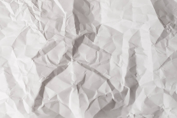 Crumpled white paper background. Top view.  - Foto, Imagem