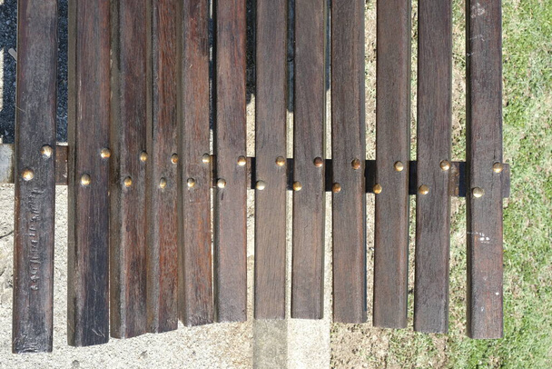 Egy közeli kép egy fa kerítésrőlmeghatározatlan - Fotó, kép
