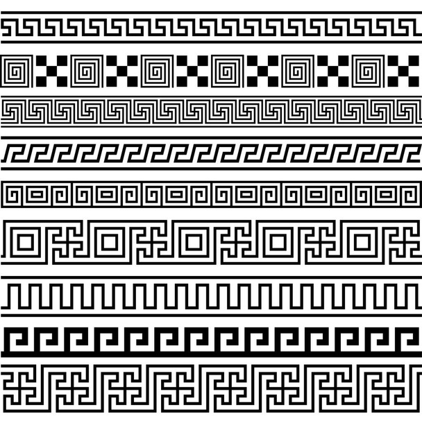 Antigua griega sin costuras fronteras y marcos patrón conjunto de Grecia
 - Vector, Imagen