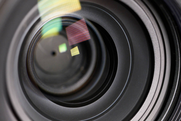 Photography concept. Close up of a camera lens. Selective focus with shallow depth of field.  - Photo, Image