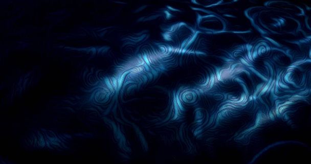 Schattierungen von leuchtendem Neonblau aus gebürstetem poliertem Stahl in Nahaufnahme, um Wellenmustern zu ähneln  - Foto, Bild