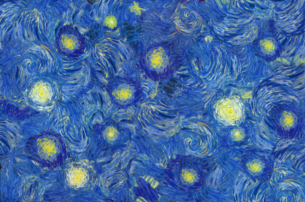 Breiter abstrakter Hintergrund im Van-Gogh-Stil  - Foto, Bild