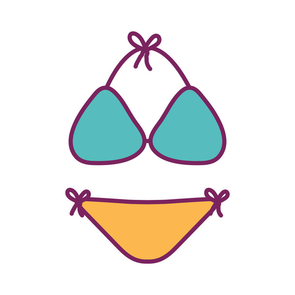 Bikini line and fill style icon vector design - Вектор,изображение