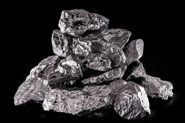 Palladium is a chemical element that at room temperature contracts in the solid state. Metal used in industry. Mineral extraction concept. - Photo, Image