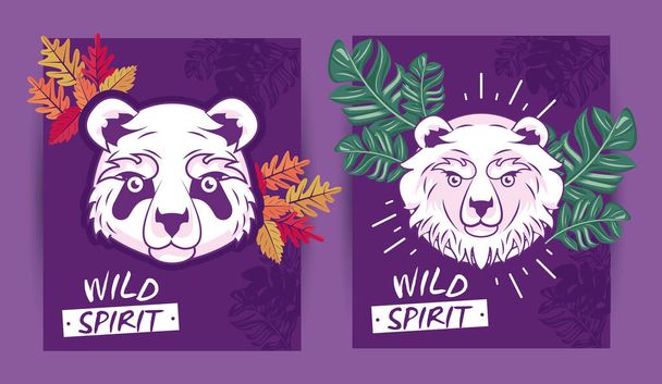 divokí medvědi duchovní kreativní design - Vektor, obrázek