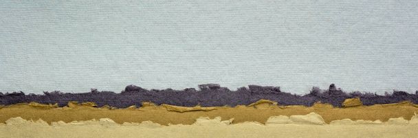 pastelová abstraktní krajina - kolekce barevných ručně vyráběných indických papírů z recyklované bavlněné tkaniny, panoramatický web banner - Fotografie, Obrázek