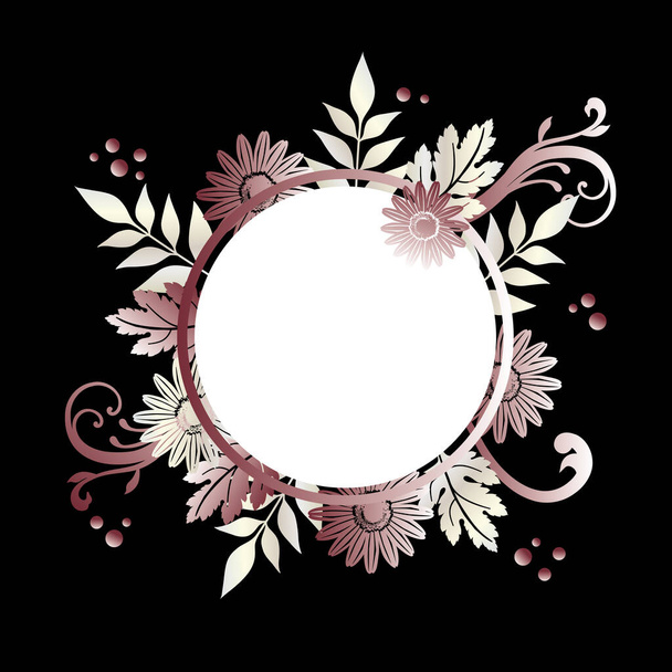 pink daisies on the black background - Вектор,изображение