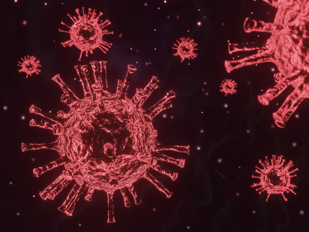 3D renderowanie modelu Coronavirus. Kowid-19 - Zdjęcie, obraz