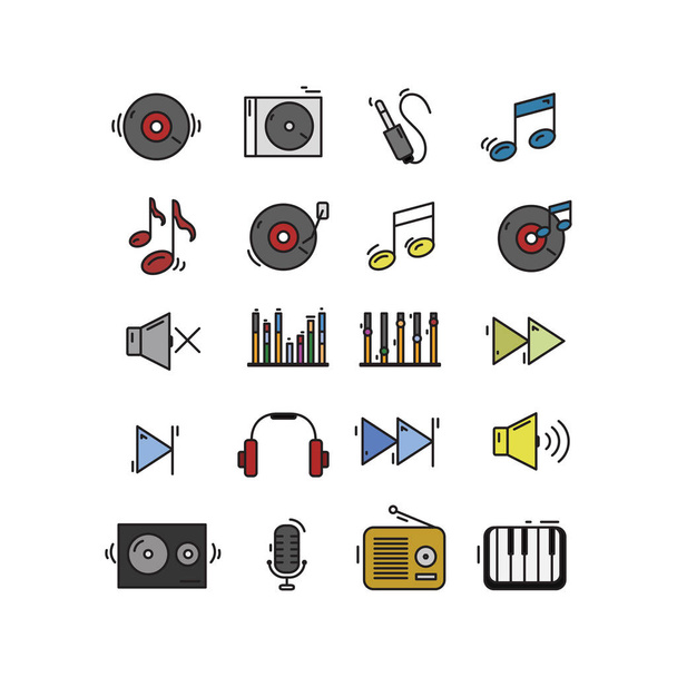 Set of Music Icon - Vector, Image