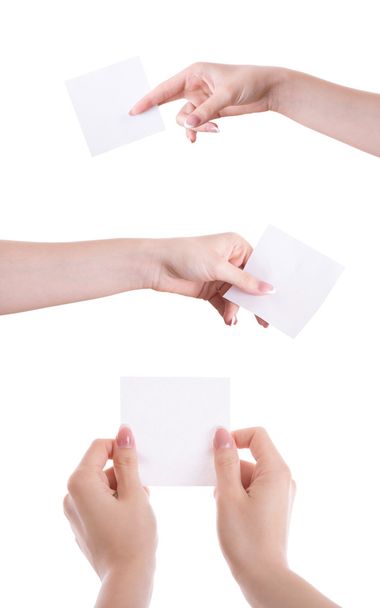 Hand with sticker. - Фото, изображение