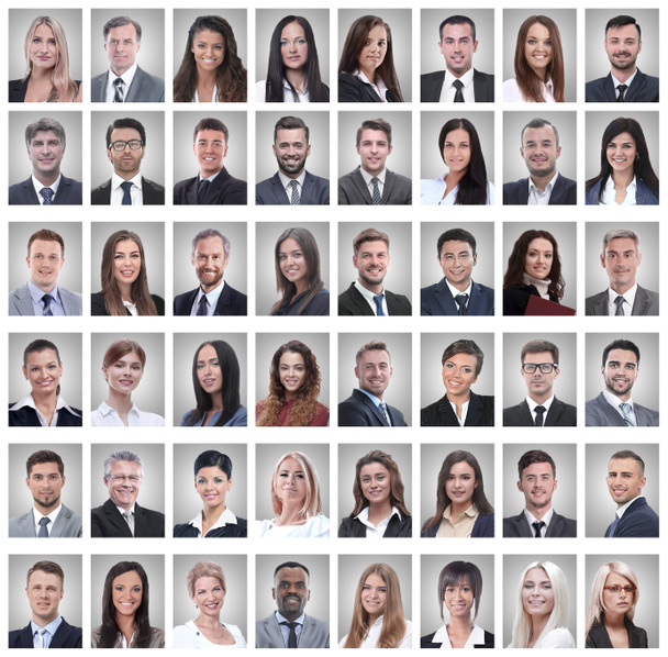 retratos de jovens empresários bem sucedidos isolados em branco - Foto, Imagem
