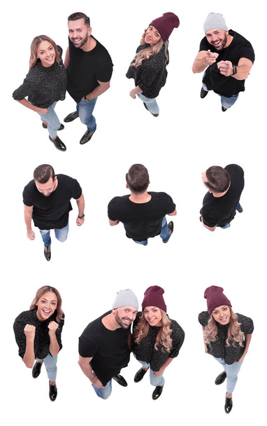 top view. image of modern different young people - Valokuva, kuva
